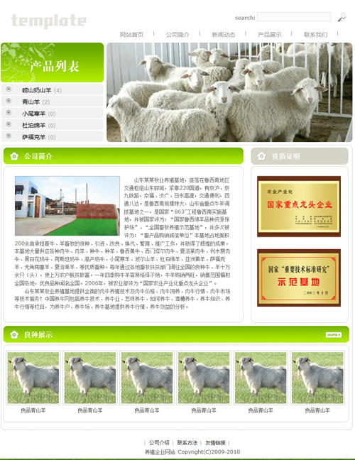 养殖企业网站模板2015 