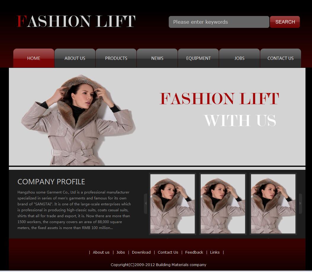 服装企业网站(英文)模板8124